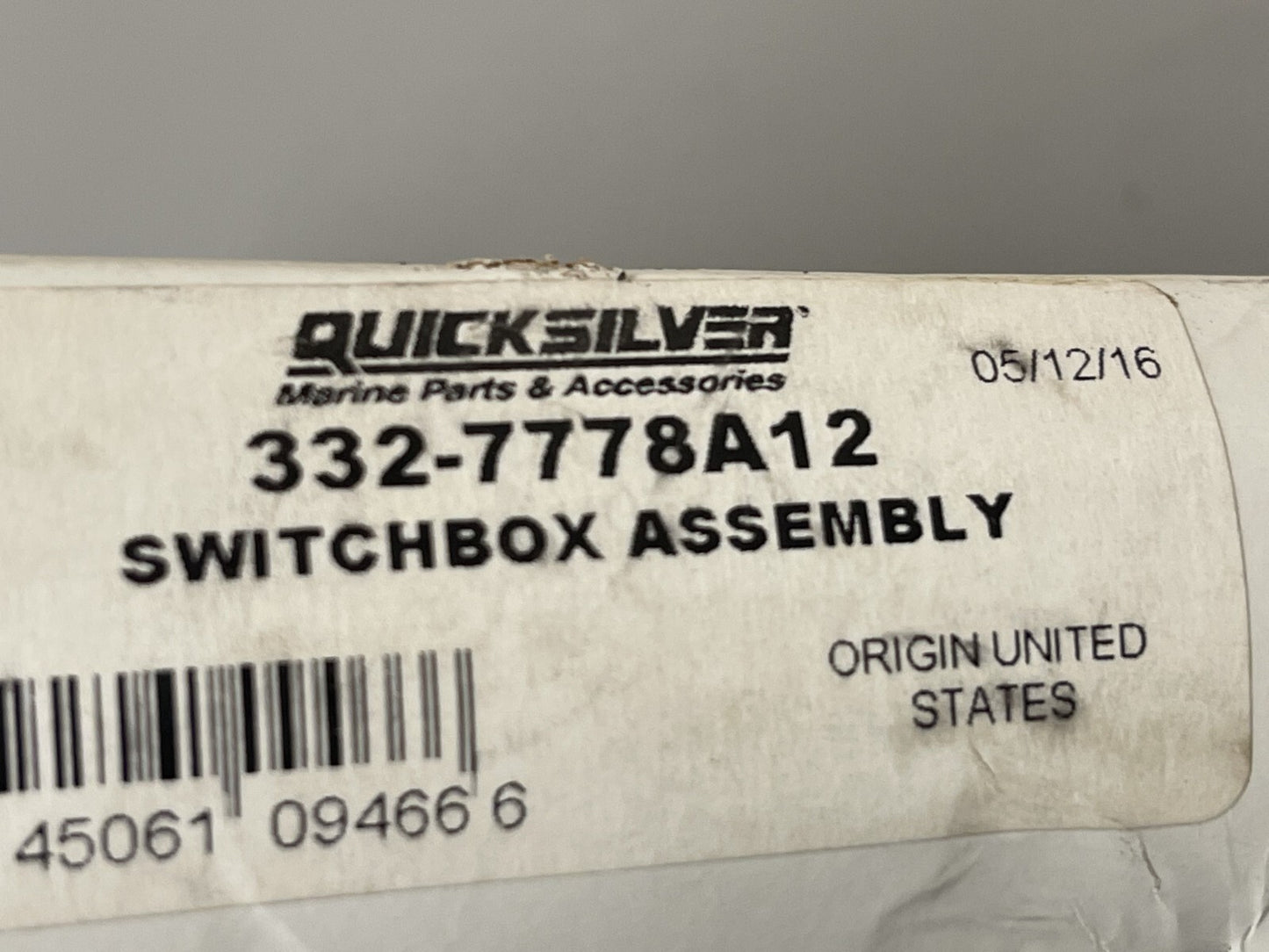 *NEW OEM* 0670 Mercury Quicksilver Switch Box Assembly 332-7778A12