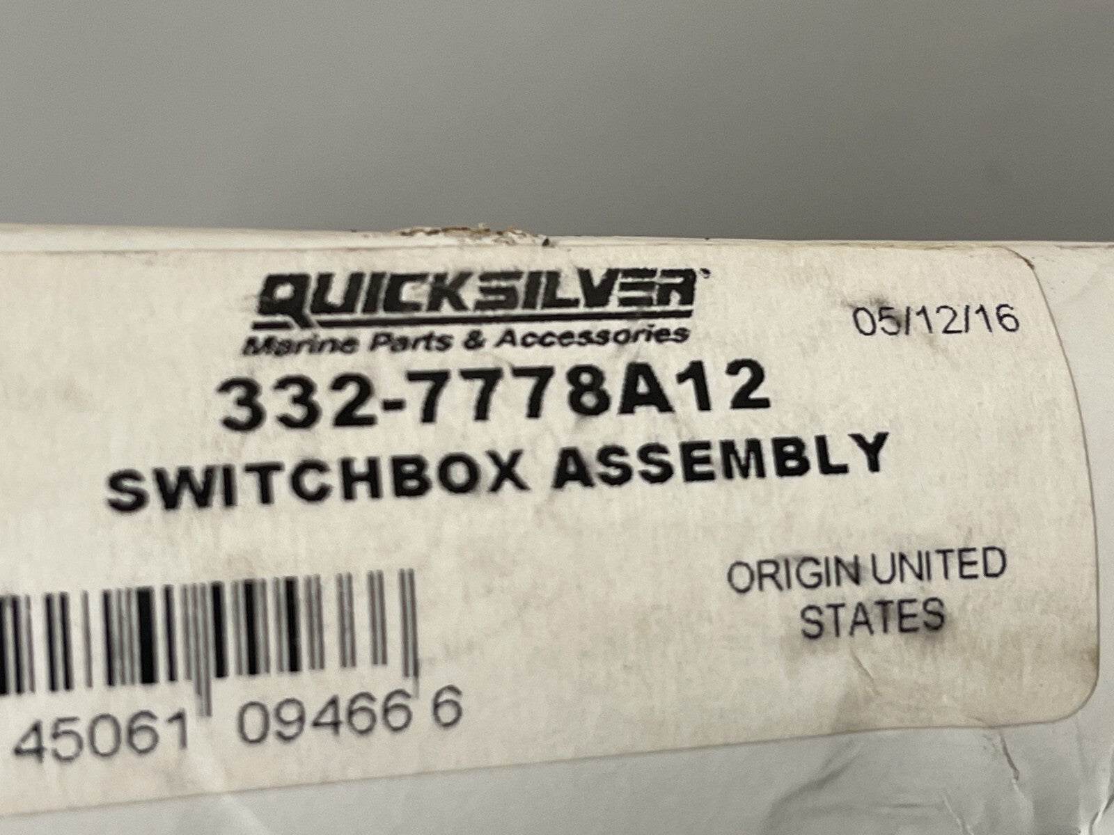 *NEW OEM* 0670 Mercury Quicksilver Switch Box Assembly 332-7778A12