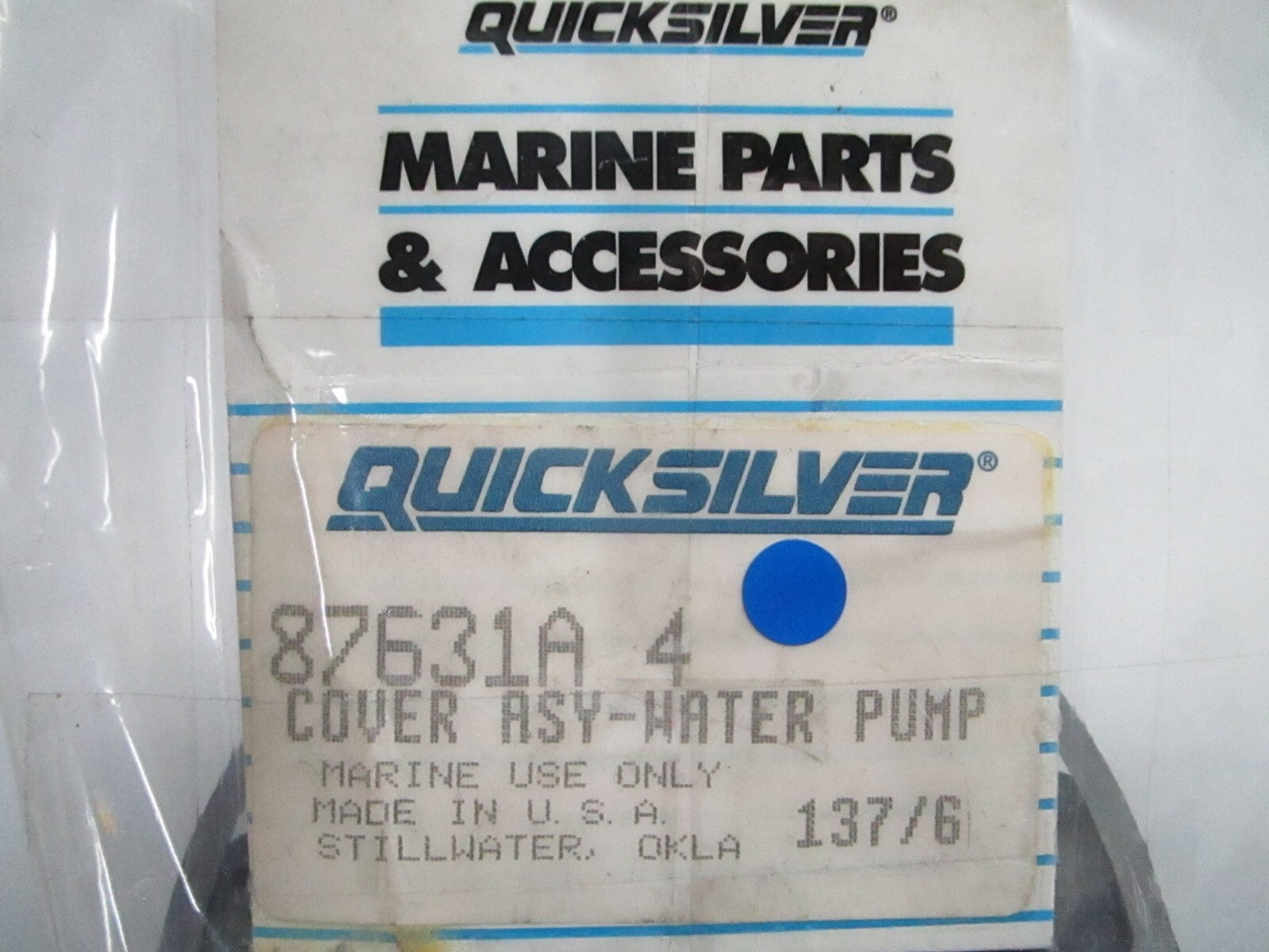 *NEW OEM* 0810 Mercury Quicksilver Water Pump Cover Assembly 87631A 4