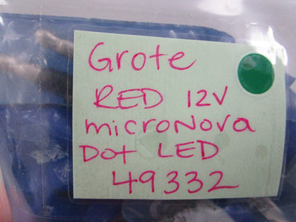 NEW (LOT OF 2) 49332 Grote Red 12V MicroNova Dot LED 0810