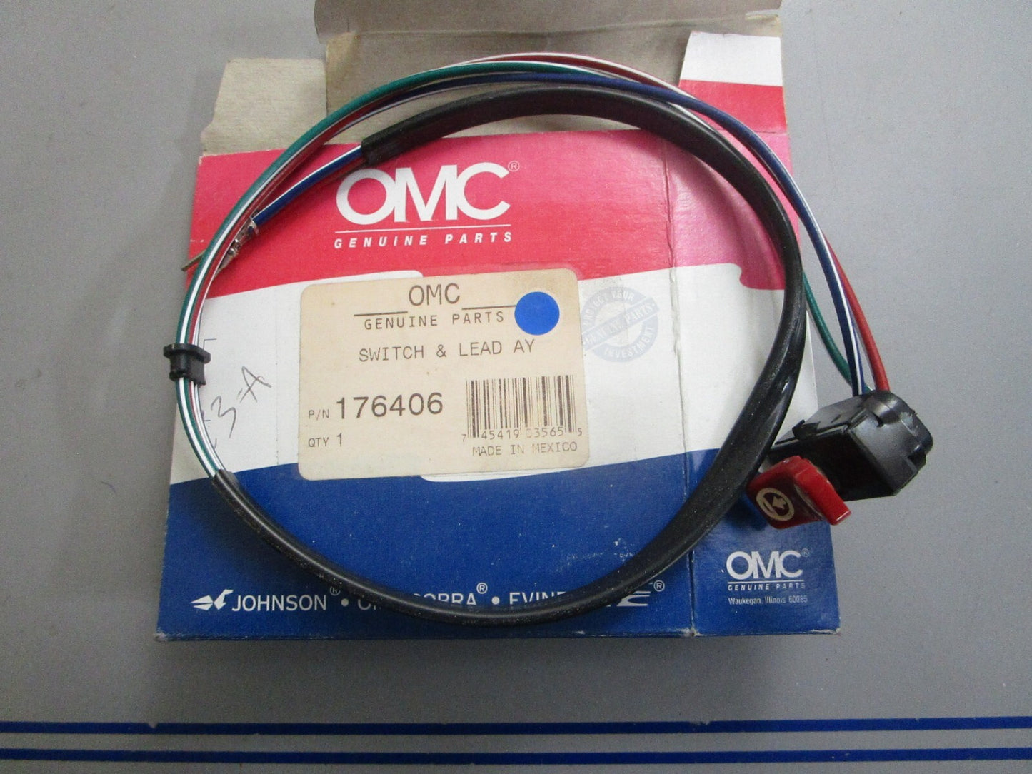 *NEW OEM* 0810 OMC Johnson Evinrude Switch & Lead Assembly 176406 0176406