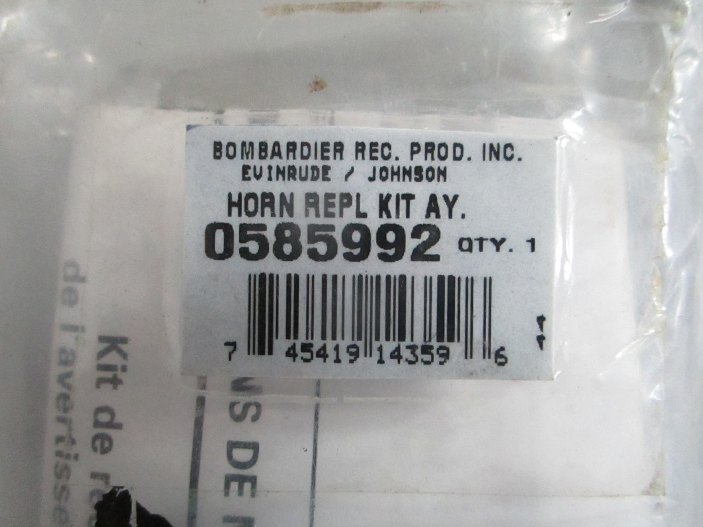 NEW OEM 585992 0585992 OMC Johnson Evinrude Horn Replacement Kit 0820