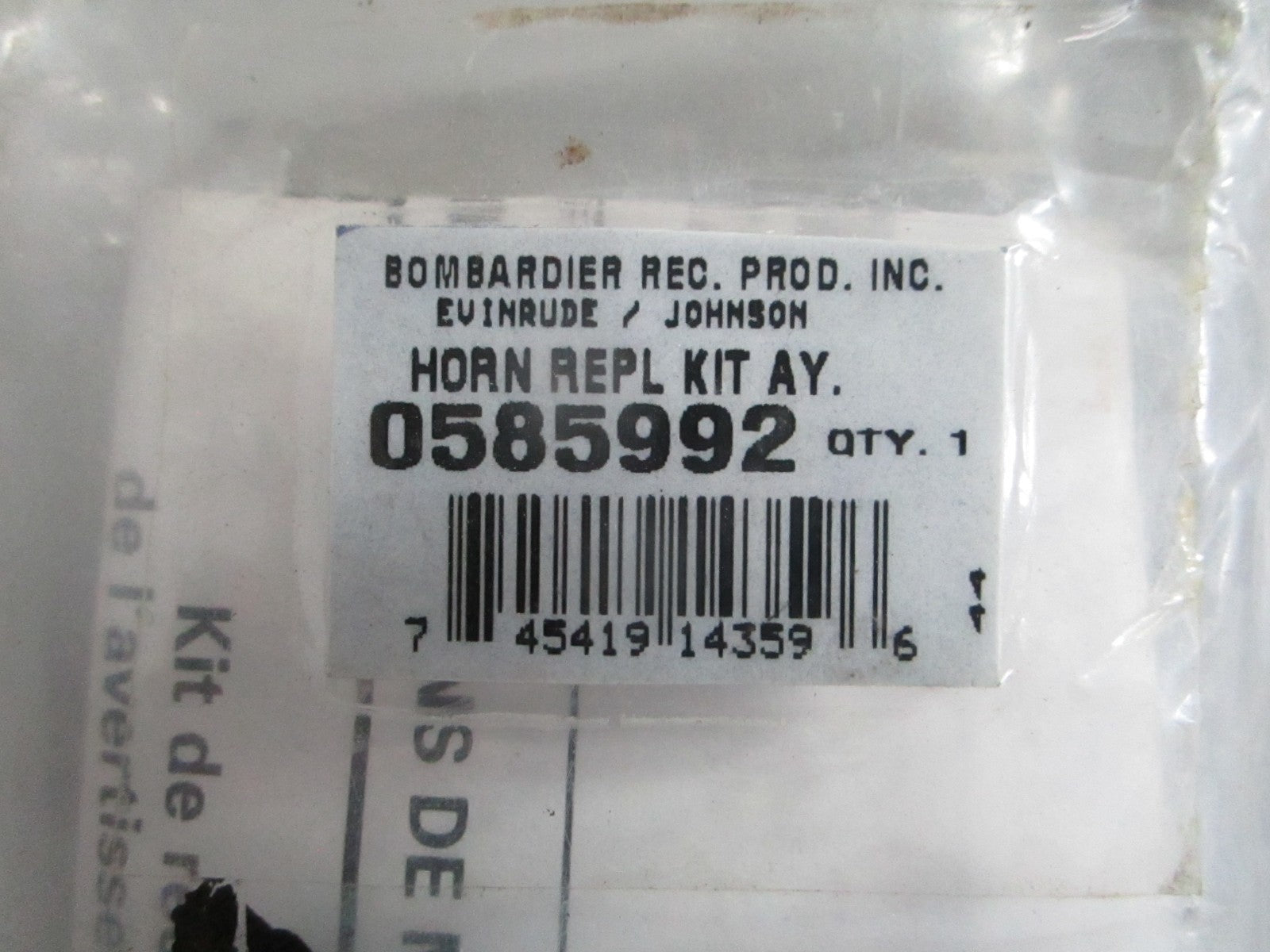 NEW OEM 585992 0585992 OMC Johnson Evinrude Horn Replacement Kit 0820