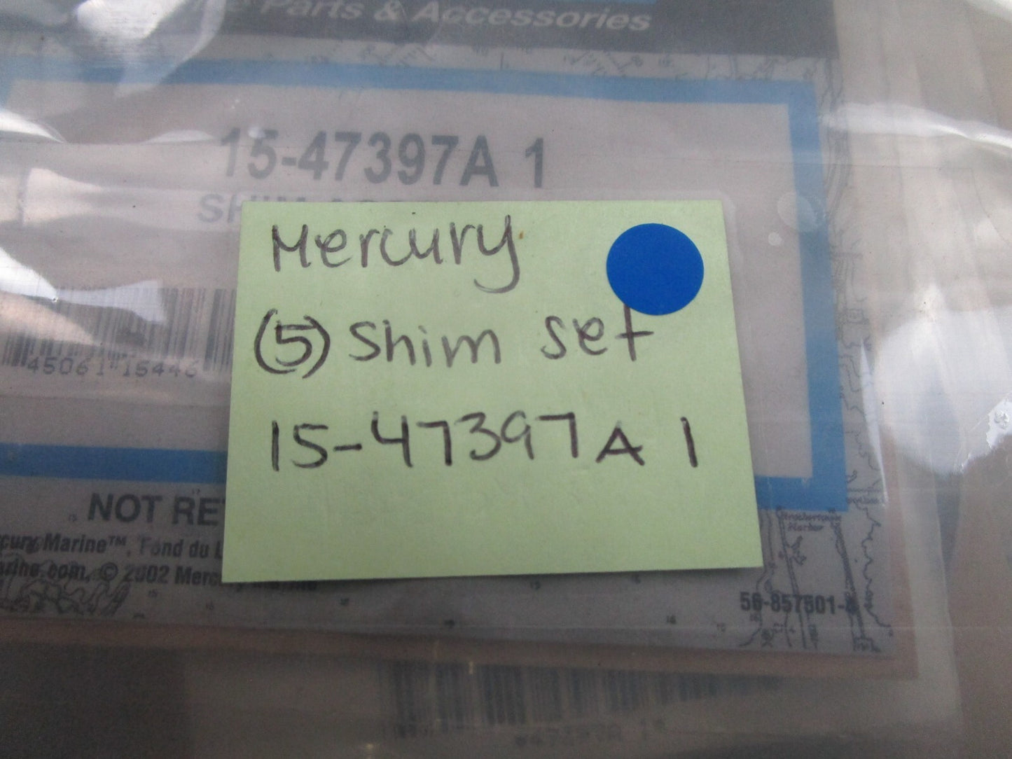 *NEW OEM* 0810 Mercury Quicksilver 5 Pc Shim Set 15-47397A1