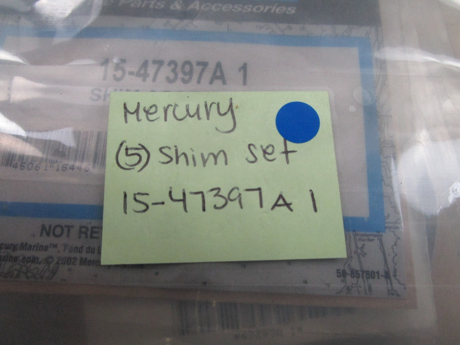 *NEW OEM* 0810 Mercury Quicksilver 5 Pc Shim Set 15-47397A1