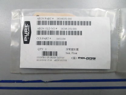 *NEW OEM* 0810 Polaris Float Seal 0451054