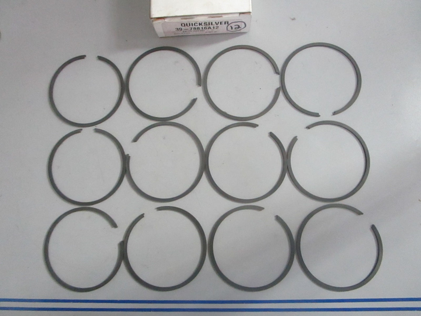 NEW OEM 39-78816A12 Mercury Quicksilver 12 Piston Ring Set 0820