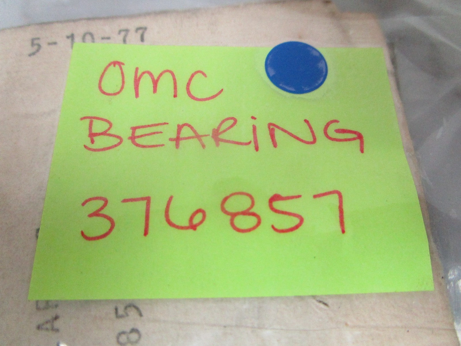 NEW OEM 376857 0376857 OMC Johnson Evinrude Bearing 0810