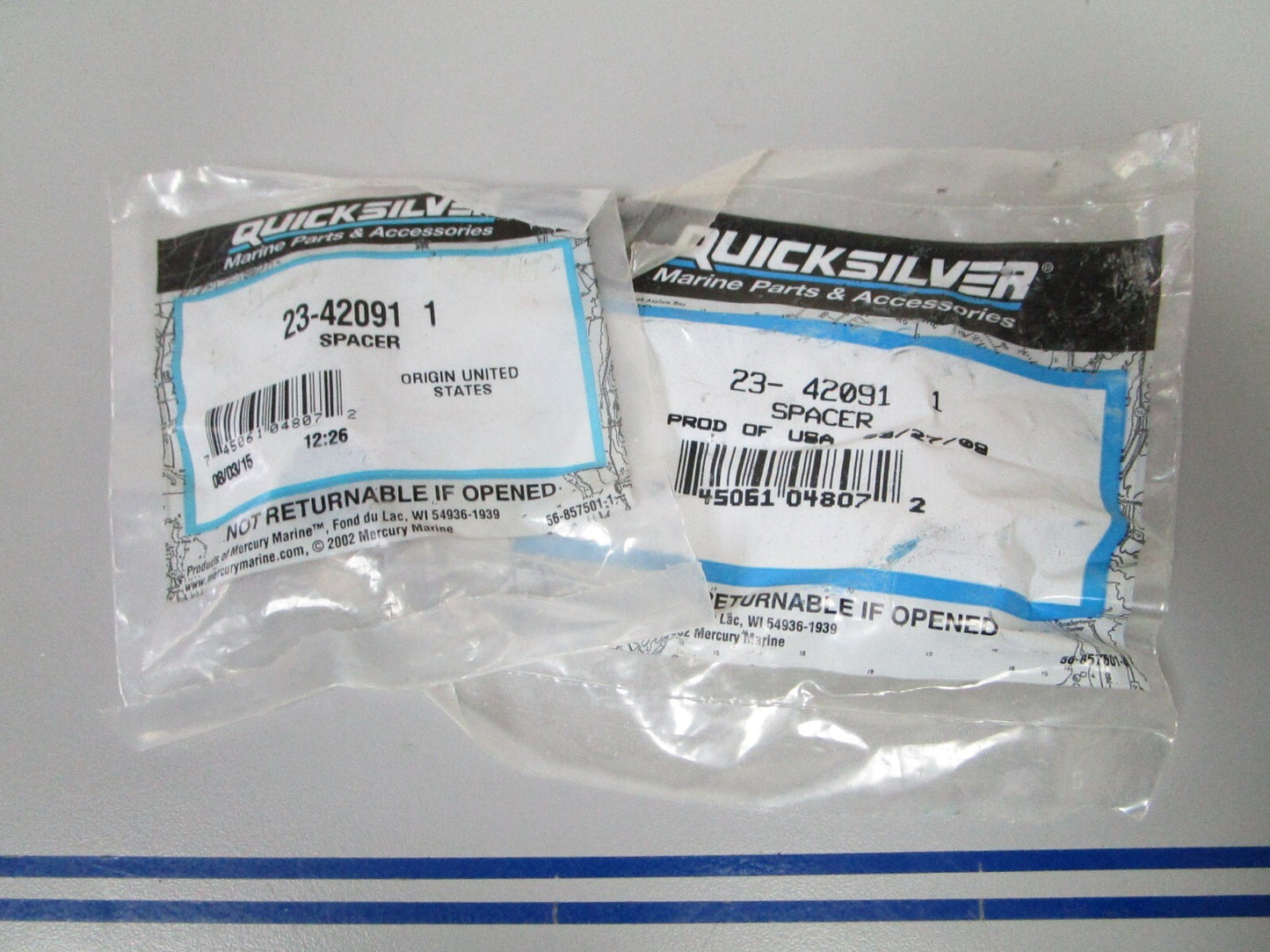 *NEW OEM* (LOT OF 2) 0810 Mercury Quicksilver Spacer 23-420911