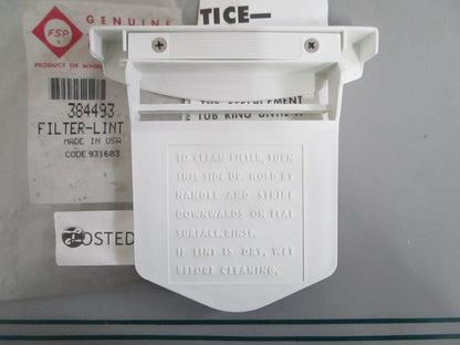 NEW OEM 384493 Whirlpool Lint Filter 0820