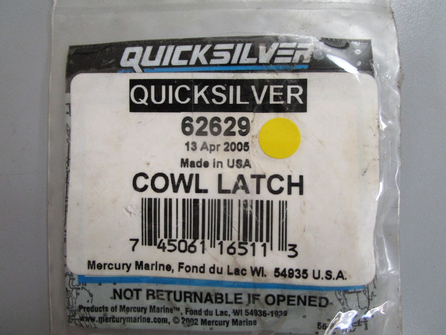 *NEW OEM* 0810 Mercury Quicksilver Cowl Latch 62629