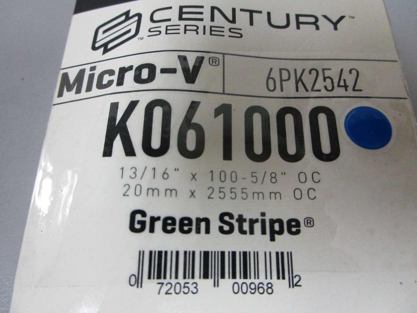 NEW K061000 Gates Micro-V Green Stripe 13/16" x 100 ⅝" Serpentine Belt 0720