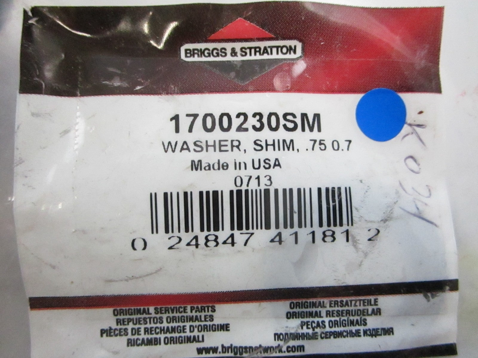*NEW OEM* 0810 Briggs & Stratton Shim Washer 1700230SM